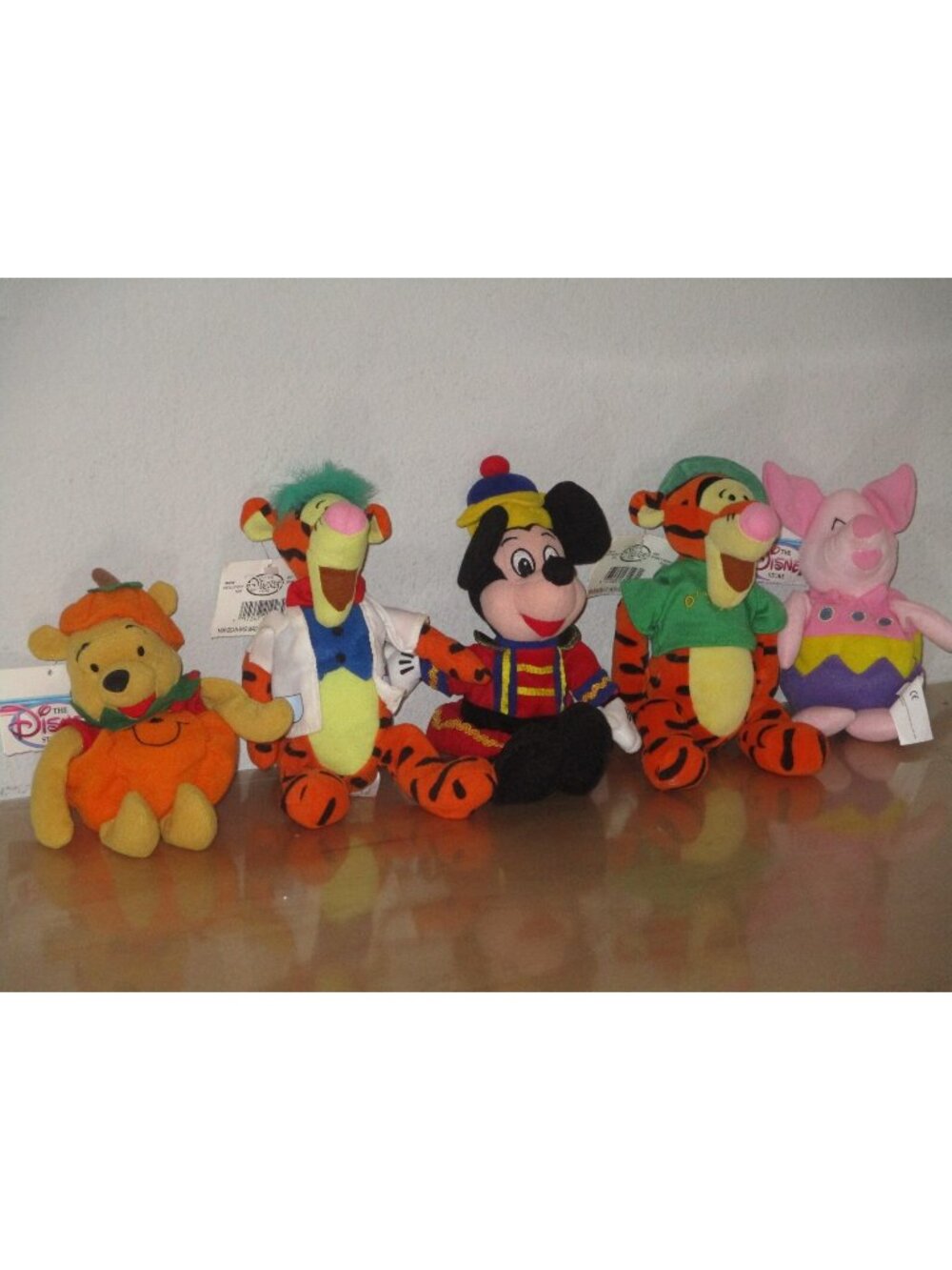 Disney Vintage Small Bean Bag Plush 2 Tigger Easter Nutcracker Wholesale of 5
